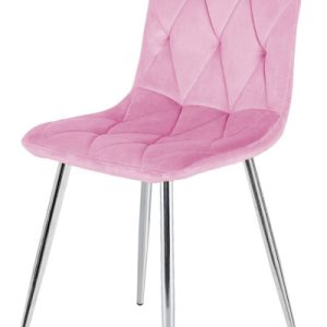 Krzesło Tapicerowane Borgo Velvet Pink Silver 790454 Krzesło Tapicerowane Borgo Velvet Pink Silver 790454