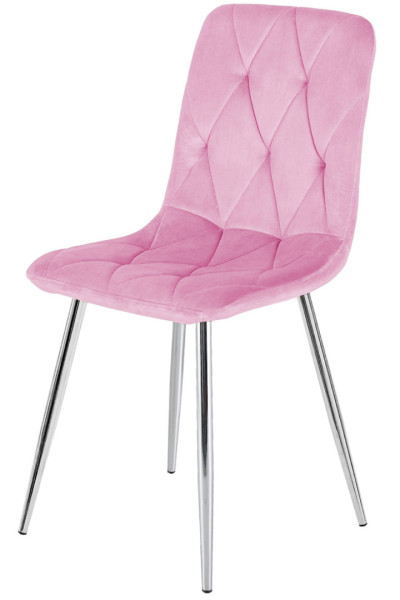 Krzesło Tapicerowane Borgo Velvet Pink Silver 790454