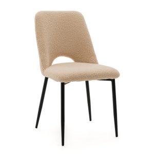 Krzesło Tapicerowane Boucle Do Salonu Jadalni Beżowe ORO 379701 Krzesło Tapicerowane Boucle Do Salonu Jadalni Beżowe ORO 379701