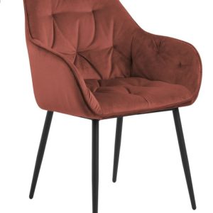 KRZESŁO TAPICEROWANE Brooke VIC koralowe czarne nogi metal 330930 KRZESŁO TAPICEROWANE Brooke VIC koralowe czarne nogi metal 330930