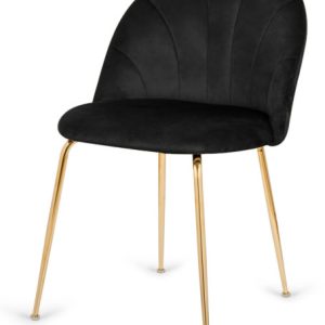 Krzesło tapicerowane CAMILA BLACK VELVET GOLD 790513 Krzesło tapicerowane CAMILA BLACK VELVET GOLD 790513