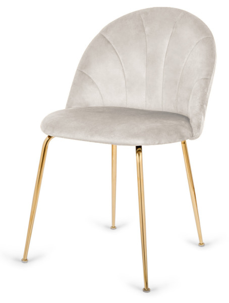 Krzesło tapicerowane CAMILA GREY VELVET GOLD 790464