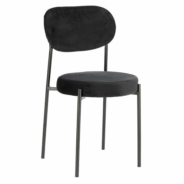 KRZESŁO TAPICEROWANE Camile Velvet CZARNE WELWET 57818