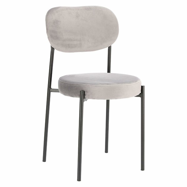 KRZESŁO TAPICEROWANE Camile Velvet szare METALOWA PODSTAWA 57819