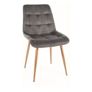 Krzesło tapicerowane CHIC D VELVET szare 859466 Krzesło tapicerowane CHIC D VELVET szare 859466