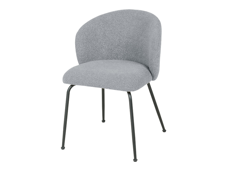 Krzesło tapicerowane Chica boucle szare 381037