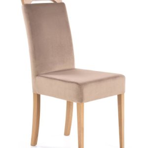 Krzesło tapicerowane CLARION jasny brąz/dąb miodowy 868385 Krzesło tapicerowane CLARION jasny brąz/dąb miodowy 868385