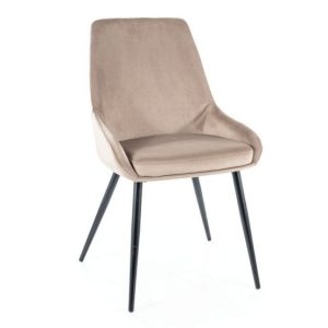 Krzesło tapicerowane COBE VELVET ciemnobeżowe 924440
