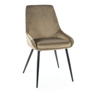Krzesło tapicerowane COBE VELVET oliwkowe 924441