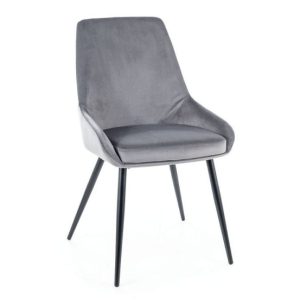 Krzesło tapicerowane COBE VELVET szare 924471