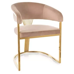 Krzesło tapicerowane CROWN VELVET beżowe 854098 Krzesło tapicerowane CROWN VELVET beżowe 854098