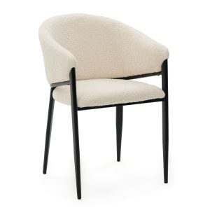 Krzesło tapicerowane do salonu boucle GLAMOUR jasnobeżowe 641866 Krzesło tapicerowane do salonu boucle GLAMOUR jasnobeżowe 641866