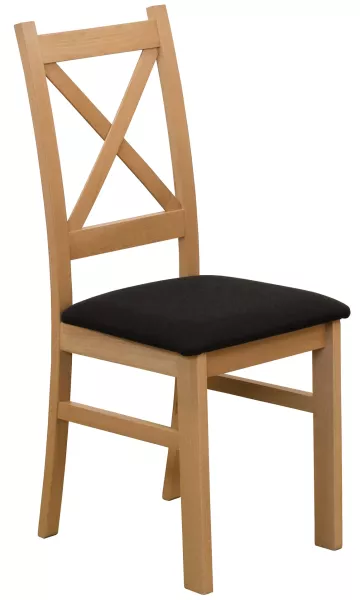 Krzesło tapicerowane drewniane do jadalni Dąb Artisan/Czarny 412666