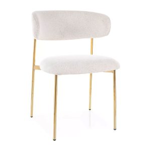 Krzesło tapicerowane ELYSE GOLD, złoty + Beż 841514