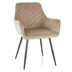 Krzesło tapicerowane FIG VELVET beżowe 927504 Krzesło tapicerowane FIG VELVET beżowe 927504