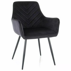 Krzesło tapicerowane FIG VELVET czarne 927472 Krzesło tapicerowane FIG VELVET czarne 927472