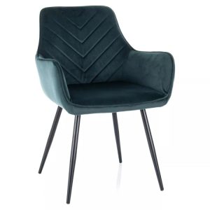 Krzesło tapicerowane FIG VELVET zielone 927483