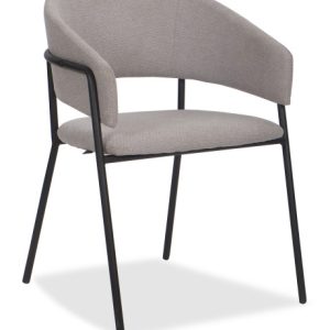 Krzesło tapicerowane glamour szenilowe OVO jasnoszare 641875