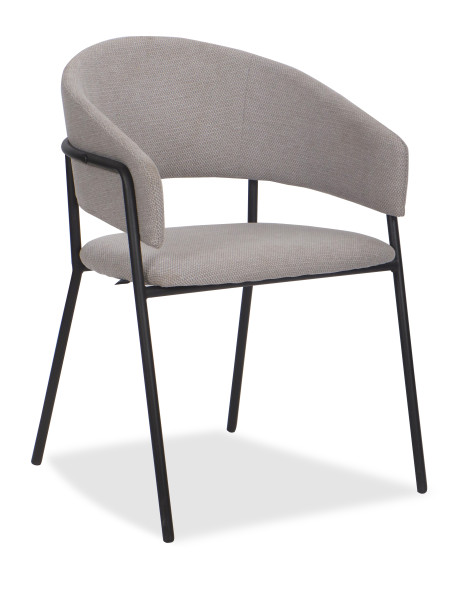 Krzesło tapicerowane glamour szenilowe OVO jasnoszare 641875
