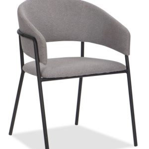 Krzesło tapicerowane glamour szenilowe OVO szare 641828