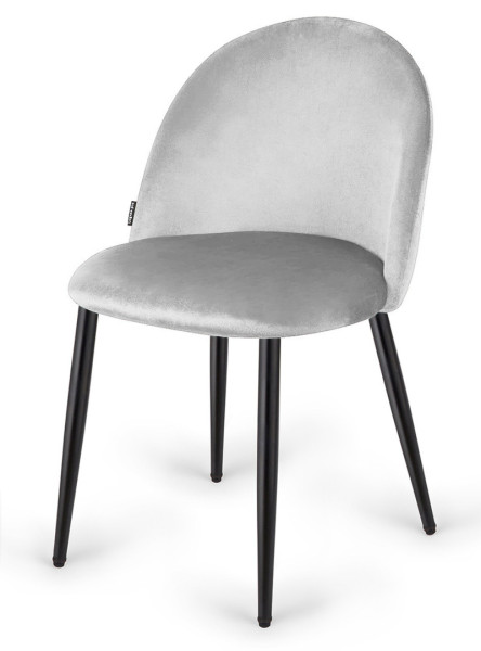 Krzesło tapicerowane GLORIA LIGHT GREY VELVET OUTLET 790537