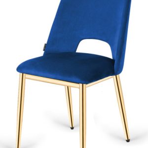 Krzesło Tapicerowane Goti Blue Velvet Gold 790527