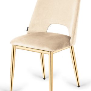 Krzesło Tapicerowane Goti Cream Velvet Gold 790501