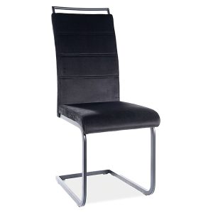 Krzesło tapicerowane H-441 welurowe czarne 47424