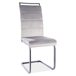 Krzesło tapicerowane H-441 welurowe szare 47439