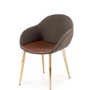 Krzesło tapicerowane K304 ciemnoszare/brązowe 868466 Krzesło tapicerowane K304 ciemnoszare/brązowe 868466