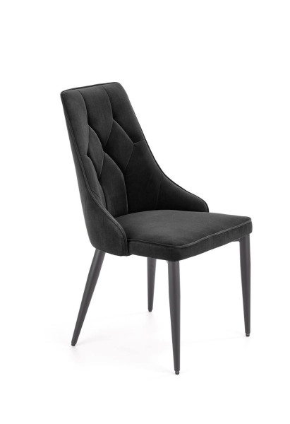 Krzesło tapicerowane K365 VELVET czarne 864742