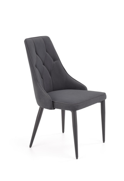 Krzesło tapicerowane K365 VELVET szare 855254
