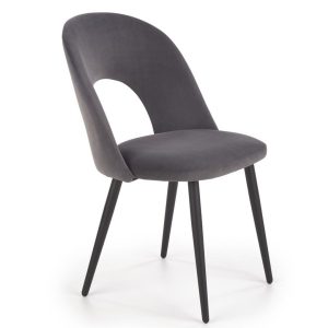 Krzesło tapicerowane K384 VELVET szare 841124 Krzesło tapicerowane K384 VELVET szare 841124