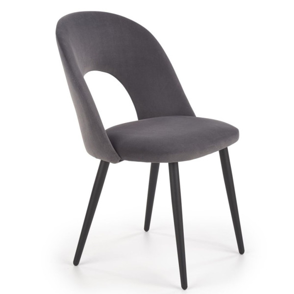 Krzesło tapicerowane K384 VELVET szare 841124
