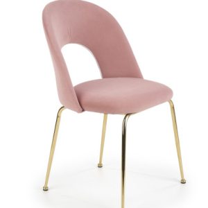 Krzesło tapicerowane K385 VELVET jasno różowe/złote 864740 Krzesło tapicerowane K385 VELVET jasno różowe/złote 864740
