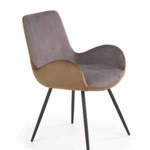 Krzesło tapicerowane K392 VELVET ciemno szare/brązowe 855244 Krzesło tapicerowane K392 VELVET ciemno szare/brązowe 855244