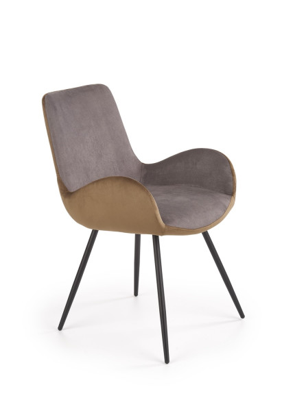 Krzesło tapicerowane K392 VELVET ciemno szare/brązowe 855244