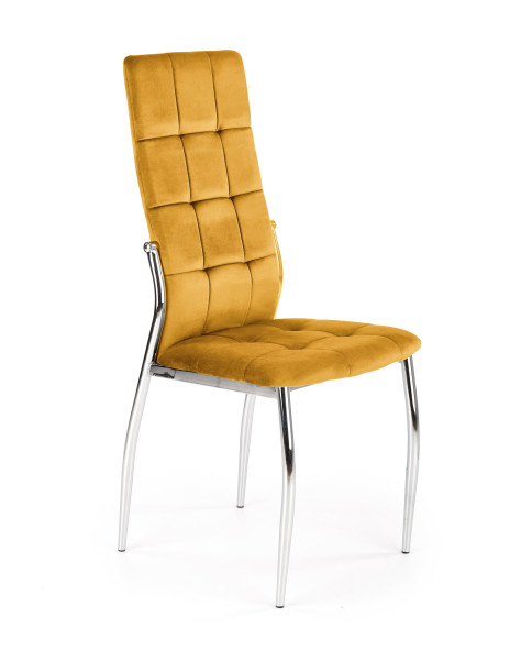 Krzesło tapicerowane K416 VELVET musztardowe 840989