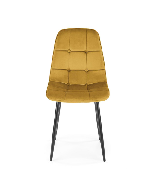 Krzesło tapicerowane K417 VELVET musztardowe 865225