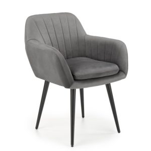 Krzesło tapicerowane K429 VELVET szare 841073