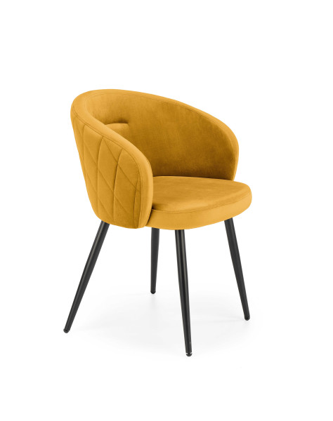 Krzesło tapicerowane K430 VELVET musztardowy 841117
