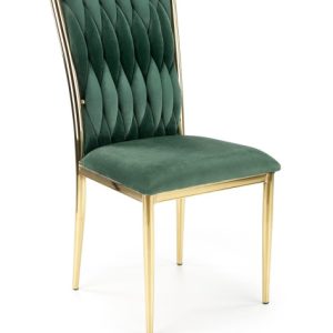 Krzesło tapicerowane K436 VELVET ciemnozielone/złote 855274 Krzesło tapicerowane K436 VELVET ciemnozielone/złote 855274