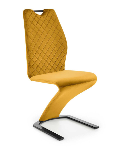 Krzesło tapicerowane K442 VELVET musztardowy 864733