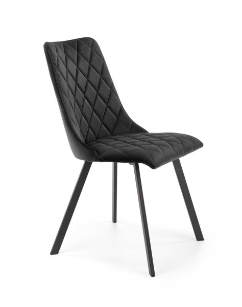 Krzesło tapicerowane K450 VELVET czarne 858992