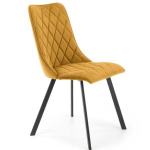 Krzesło tapicerowane K450 VELVET musztardowe 858951 Krzesło tapicerowane K450 VELVET musztardowe 858951