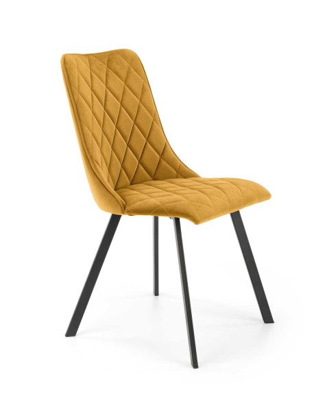 Krzesło tapicerowane K450 VELVET musztardowe 858951