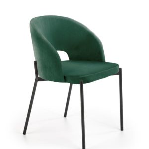 Krzesło tapicerowane K455 VELVET ciemnozielone 841116