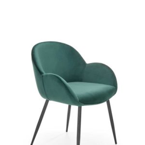 Krzesło tapicerowane K480 VELVET ciemnozielone 855125