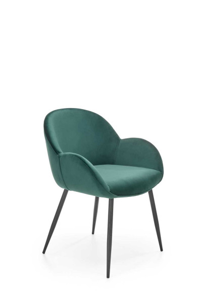 Krzesło tapicerowane K480 VELVET ciemnozielone 855125