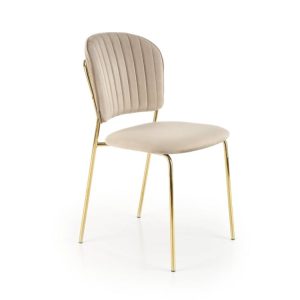 Krzesło tapicerowane K499 VELVET beżowe 841086